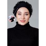 Lavender Dikişsiz Silikonlu Kaymaz Fırfırlı Bone Siyah - Çok Renkli - Standart
