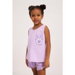 Lavender Kız Çocuk Dantelli Pijama Üst Lila