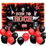 LaVenty Gitar Rock and Roll Deko Wack A Balon Party Rock Müzik Notaları Dekorasyon Happy Birthday Folyo Balon Gitar Müzik Notaları Folyo Balonlar Doğum Günü Rock Temalı Parti Malzemeleri