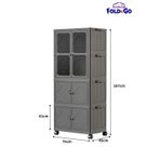 Lavine 3 Katlı Dolap&Gardrop Portatif Organizer Tekerlekli Dolap Çok Amaçlı Kapaklıkatlanır