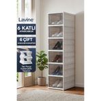 Lavine Çok Amaçlı 6 Katlı Portatif Ayakkabılık Katlanabilir Organizer - Beyaz