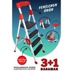 Lavinger Elegance 3+1 Geniş Basamaklı Kolay Taşıma Aparatlı Merdiven Kaliteli Paslanmaz