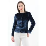 LAVİNİST Lacivert Ipek Kadife Ceket