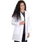 Lavinya Doktor Önlüğü, Unisex, Beyaz, 50-58 cm, Alpaka Kumaş, Klasik Yaka, Uzun Kollu, 3 Cepli, Çıt Çıt Düğmeli, Bel Kuşaklı