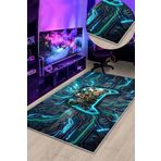 Lavita Home Makinede Yıkanabilir Kaymaz Leke Tutmaz Antibakteriyel Gamer Oyun Halısı Çocuk Odası Halısı