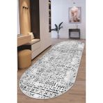 Lavita Home Makinede Yıkanabilir Kaymaz Taban Leke Tutmaz Oval Yolluk Ev Dekorasyonu Için Gri Kesme Yolluk - 120 x 250 cm
