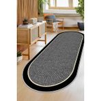 Lavita Home Makinede Yıkanabilir Kaymaz Taban Leke Tutmaz Oval Yolluk Ev Dekorasyonu Için Gri Kesme Yolluk - 160 x 230 cm