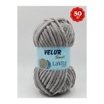 LaVita Yarn LaVita Velur Small Kadife El Örgü İpi %100 Polyester 50gr (6001 GRİ)