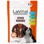 LaVital Stick Kebabs Tavuk, Ördek ve Ciğerli Köpek Ödül Çubuğu 100g Yetişkin Köpekler için Yüksek Proteinli
