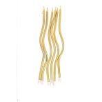 Laviyosa 6 Lı Kıvrımlı Gold Mum 16Cm Pasta Mumu Spiral Kıvrık Mum