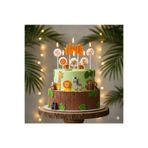 Laviyosa SAFARİ HAPPY BİRTHDAY 6 LI MUM DOĞUM GÜNÜ PARTİ SETİ SÜSÜ MUMU