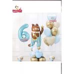 Laviyosa Sevimli Teddy Bear Ayı Folyolu 6 Yaş Mavi Folyolu Doğum Günü Parti Seti Süsü