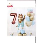 Laviyosa Sevimli Teddy Bear Ayı Folyolu 7 Yaş Kahve Folyolu Doğum Günü Parti Seti Süsü