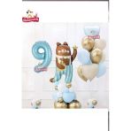 Laviyosa Sevimli Teddy Bear Ayı Folyolu 9 Yaş Mavi Folyolu Doğum Günü Parti Seti Süsü