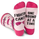 Lavley Beat Cancer Socks - Kanserden Kurtulanlar veya Kemoterapi Hastaları için Komik Yenilik Hediyesi - Kadınlar ve Erkekler İçin (Pembe Boks Eldivenleri), Pembe Boks Eldiveni, Tek Beden
