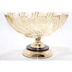 Lavly Lüks Ayaklı Kristal Cam Gondol Sunumluk Gold Detaylı Ev Dekorasyon