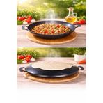 LAVONNI StoneFire 34 Cm Granit Sac Tava | Çift Kulplu Bazlama, Gözleme ve Kavurma Tavası