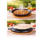 LAVONNI StoneFire 34 Cm Granit Sac Tava | Çift Kulplu Bazlama, Gözleme ve Kavurma Tavası