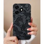 Lavreduar Tecno Spark 10 Pro İle Uyumlu Siyah Kılıf Üzerine UV Baskılı Desenli Telefon Kılıfı – Şık, Dayanıklı ve Hafif Koruma Kılıfı – Özel Tasarım ile Estetik Görünüm (jaguar)