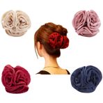 Lawie 4 paket büyük kelebek ahtapot şerit ipek şifon gül çiçek büyük fiyonklar plastik saç pençe klipleri çene tokalarım sapları kelepçeler klipsler pimler dekoratif çörekler büküm saç Up fantezi aksesuarlar kadınlar kız