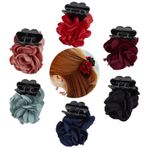 Lawie 6 Küçük Paket Siyah Kırmızı Pembe Yeşil Gül Çiçek Fiyonkları Muz Plastik Saç Pençesi At Kuyruğu Tutucu Klipsler Çene Baret Kavrama Kelepçeleri Topuzlar Chignon Aksesuarları Kadınlar Kızlar için