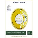 Lawin Limon Özlü Doğal Süngerli Sabun – Banyo Süngeri Lif, Peeling Etkili, Zengin Köpük