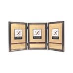 Lawrence Frames antik kalay 5 x 7 açılabilir Triple fotoğraf çerçevesi – Boncuk sınır tasarım