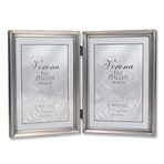 Lawrence Frames menteşeli çift resim çerçevesi, 12,7 x 17,8 cm, antik kalay