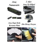 lawrenceshop 5li Set Araç Numaratör Oto Detay Fırçası Araba Kapı Kolu Koruma Filmi 2li Gözlük Not Tutacağı Klips