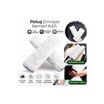 lawrenceshop Beyaz Peluş Emniyet Kemeri Kılıfı 2’li Set Ultra Yumuşak Universal Araç Kemeri Omuz Koruyucu