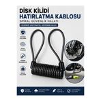 lawrenceshop Disk Kilidi Hatırlatma Kablosu Spiral Güvenlik Halatı siyah