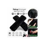 lawrenceshop Siyah Peluş Emniyet Kemeri Kılıfı 2’li Set Ultra Yumuşak Universal Araç Kemeri Omuz Koruyucu Ped