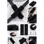 lawrenceshop Siyah Peluş Emniyet Kemeri Kılıfı 2’li Set Ultra Yumuşak Universal Oto Kemer Omuz Boyun Koruyucu Ped