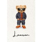 Lawson: Cahier personnalisé avec prénom Lawson | Cadeau d'anniversaire pour enfant, garçon, homme, copain ... | Nounours | 110 pages lignée, Petit Format 6x9 pouces (15,24 x 22,86 cm)