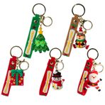 LAXISCREED 5 adet Noel anahtarlık seti – 3D anahtarlık, Noel Baba, kardan adam, Noel ağacı – Çocuk sürprizleri ve parti hediyeleri için mükemmel, Kırmızı, Ölçü Birimi