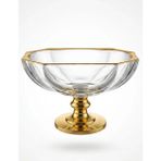 Layan Home 25 cm Gold Varak Düz Metal Ayaklı Kase - 17 x 25 cm