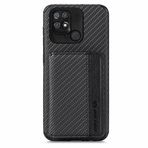 Laybomo Xiaomi Redmi 10C için Cep Telefonu Kılıfı Deri Çanta Koruyucu Kılıf [Elyaf & Fotoğraf Çerçevesi] Case Kredi Kartı Kılıfları Mıknatıslı ve Ayaklı TPU Silikon Kabuk Katlanır Kılıf Redmi 10C, B01 için