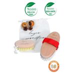 Layes Doğal At Kılı Selülit Fırçası + Doğal Ve Vegan Tırnak Fırçası