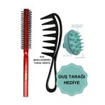 Layes Professional 007 Ince Tarak Erkek Saç Fön Fırçası + Siyah Şekillendirici Tarak+ Mavi Duş Tarağı