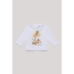 Layette Bg Store Erkek Bebek Ekru T-Shirt Kısa Kol Polo Yaka Dantel Kumaş ile Şık Tasarım - 3 Ay