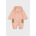 Layette Bg Store Kız Bebek Somon Tulum Truvakar Kol Gömlek Yaka Grafik Desenli Rahat Kullanım - 12 Ay
