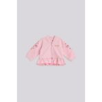 Layette Kız Bebek Pembe Eşofman Üstü Cepli Gömlek Yaka Normal Kesim Truvakar Kol - 6 Ay