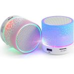 Layfhex Mini Bluetooth Hoparlör Dayanıklı LED Işıklı Kablosuz Fm Radyo Aux USB Ses Bombası - Beyaz
