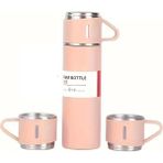 Layfhex Paslanmaz Çelik 12 Saat Sıcak Soğuk 500 ml Bardaklı Termos Pembe