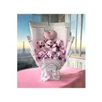 Laynear Premium Yumoş Pembe Peluş Ayıcık Buketi Kalp Yastıklı