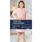 Layvera Kız-Erkek Çocuk Bornozu %100 Pamuk | Kapüşonlu – Cepli – Yumuşak – Biyeli – Pembe