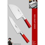 Lazbisa MFT-005 Red Craft Serisi Mutfak Şef Bıçak Seti Et Ekmek Sebze Bıçağı Günlük Kullanım Kırmızı