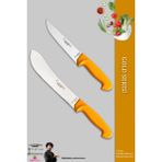 Lazbisa MFT-452 Gold Serisi Mutfak Et Tavuk Balık Açma Ekmek Sebze Şef 2'li Bıçak Set