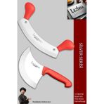 Lazbisa Mft-460 Silver Serisi Pizza Salata Hilal Börek Pide Bıçağı Kıyma Bıçağı 2 Li Set Günlük Kullanım Kırmızı