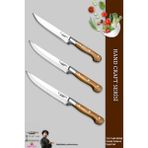Lazbisa MTF-003 Hand Craft Mutfak Et Ekmek Sebze Meyve 3'lü Bıçak Set